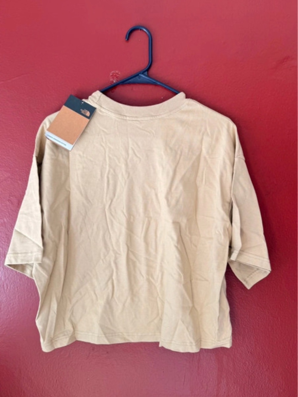 The North Face Women’s Heavyweight Cropped T-Shirt Beige/Khaki Stone BNWT Size M - Picture 4 of 7